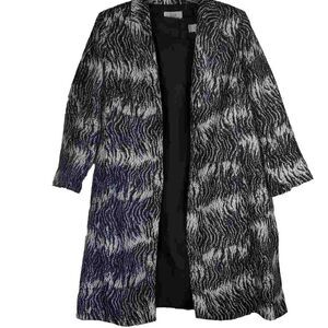 Le Suit Dress/ Jacket Suit Black & White Animal Print Jacket with Black Dress. P